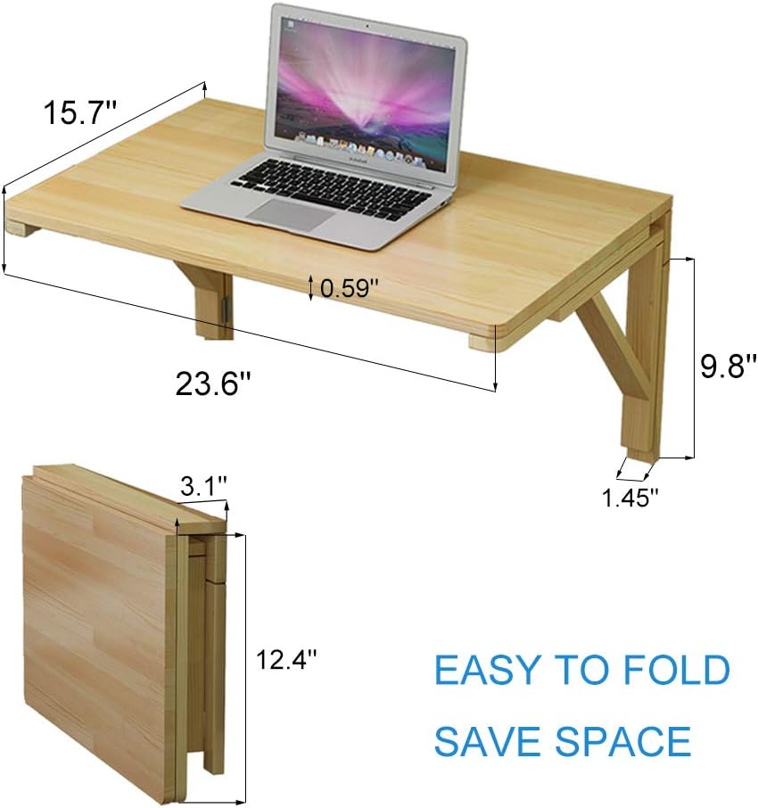 MM MELISEN Wall Mounted Folding Table for Laundry Room, Wall Mounted Fold Down Desk for Small Saving Spaces, Kids Floating Desk for Dining, Room, Study, Kitchen, Dinner, Bar