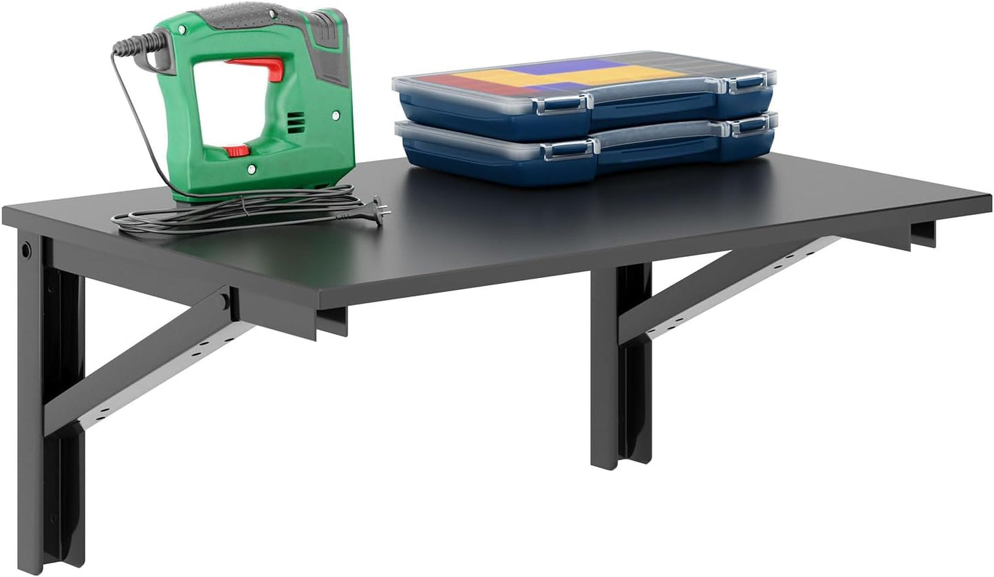 Need Fold Wall Mounted Table Folding Workbench Length 47.2" Width 20" Perfect Addition to Garage & Shed/Home Office/Laundry Room/Home Bar/Kitchen & Dining Room AC15BB(12050)