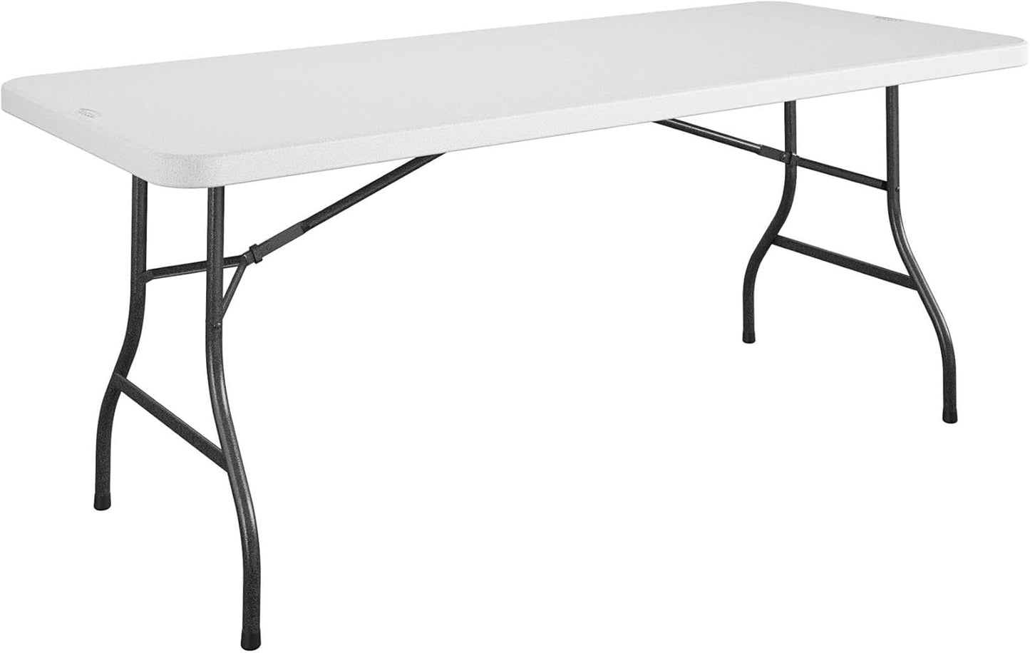 COSCO 4 ft. Centerfold Blow Mold Utility Table, Adjustable Height, White