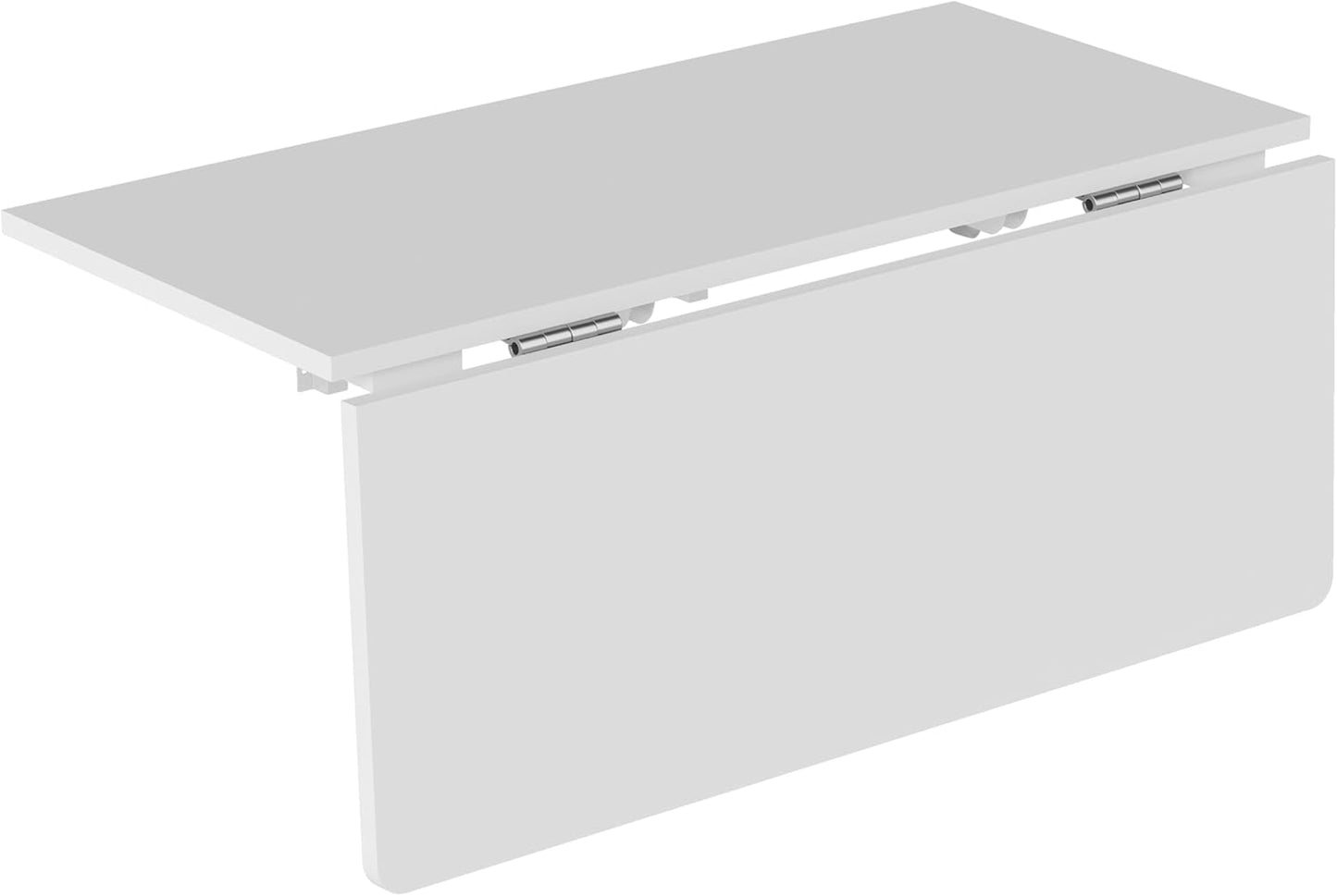 Wall Mounted Folding Desk, Space Saving Drop Leaf Table for Small Spaces, Modern Floating Workbench for Kitchen, Dining, Home Office, Laundry Room, Bedroom, Easy Install, White 15.6" x 23.6"