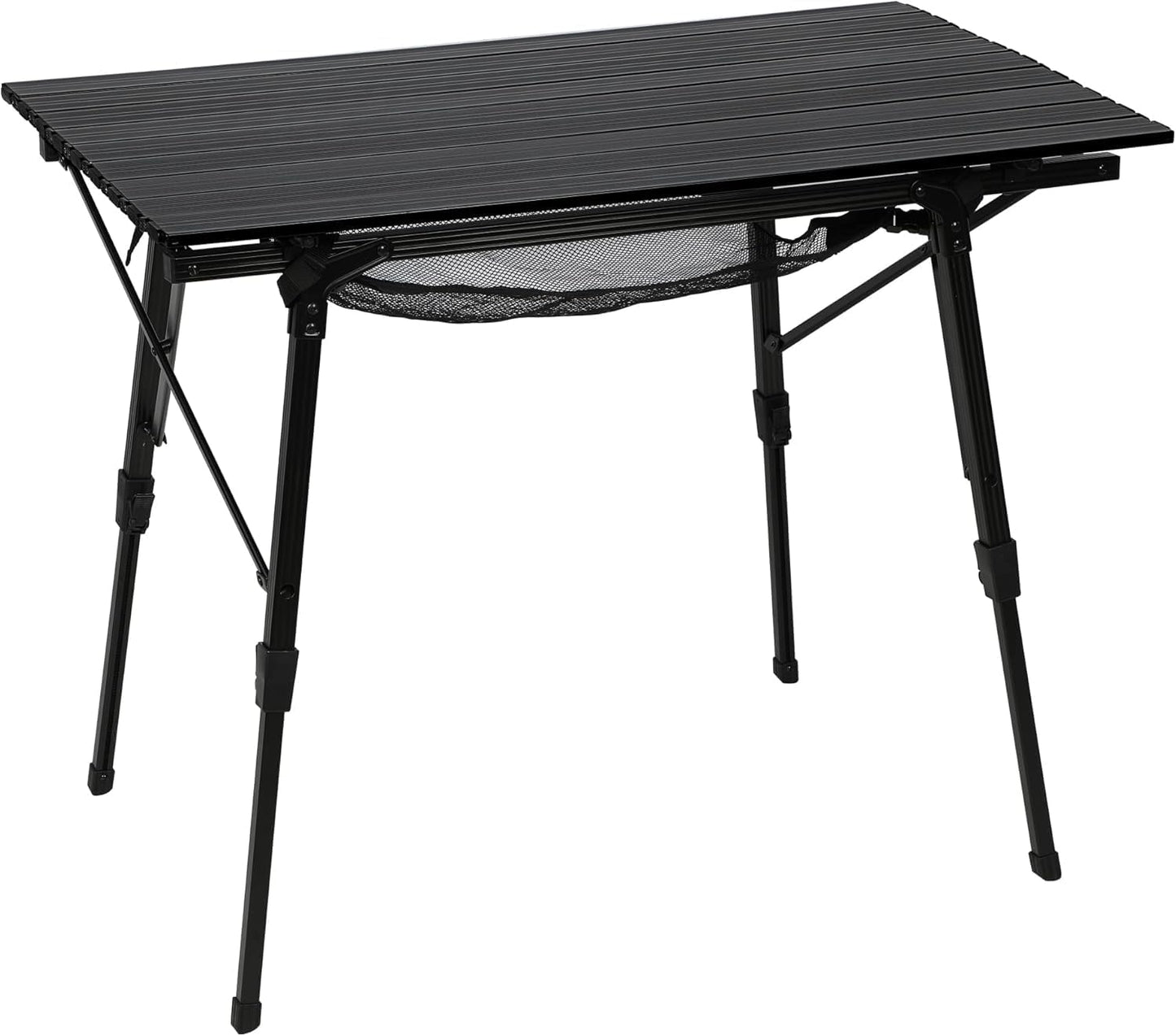 PORTAL Camping Table Portable Foldable with Adjustable Legs, Aluminum Folding Table Roll Up Table with Carrying Bag for Outdoor, Beach, Picnic, Backyards, BBQ and Party, Silver, Big