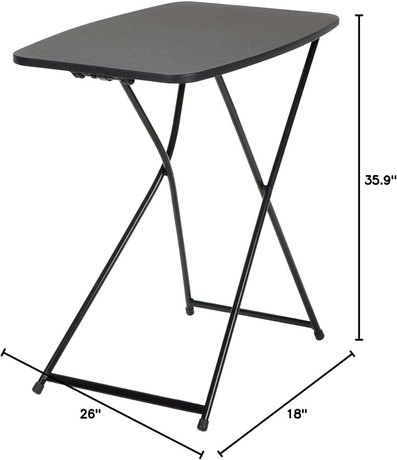 COSCO Multi-Purpose, Adjustable Height Personal Folding Activity Table, 2 Pack, Black