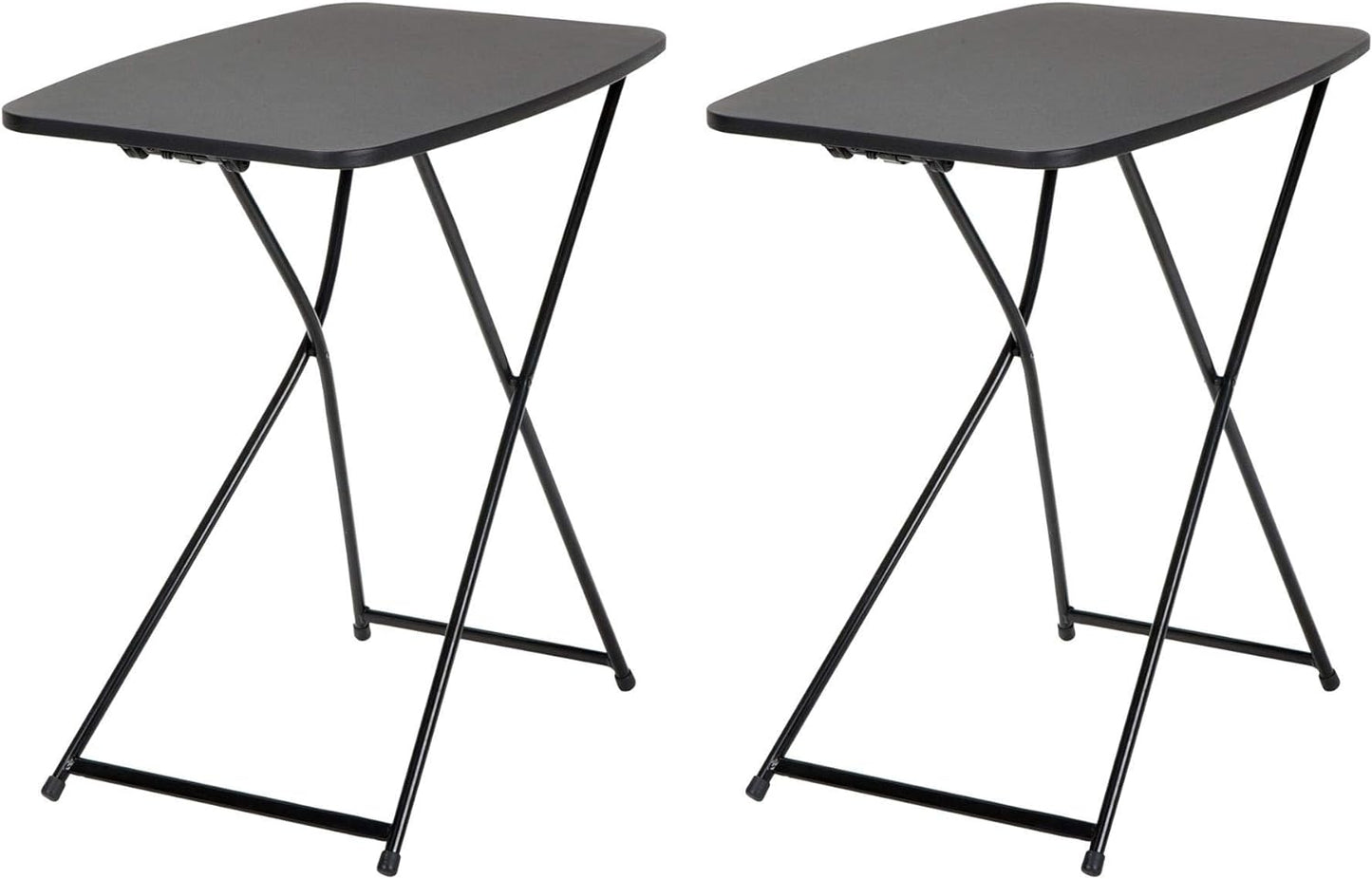 COSCO Multi-Purpose, Adjustable Height Personal Folding Activity Table, 2 Pack, Black