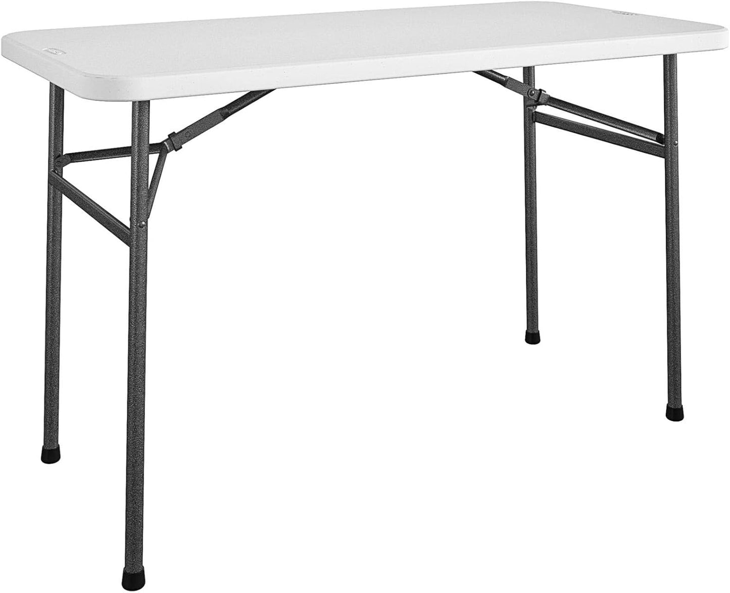 COSCO 4 ft. Centerfold Blow Mold Utility Table, Adjustable Height, White