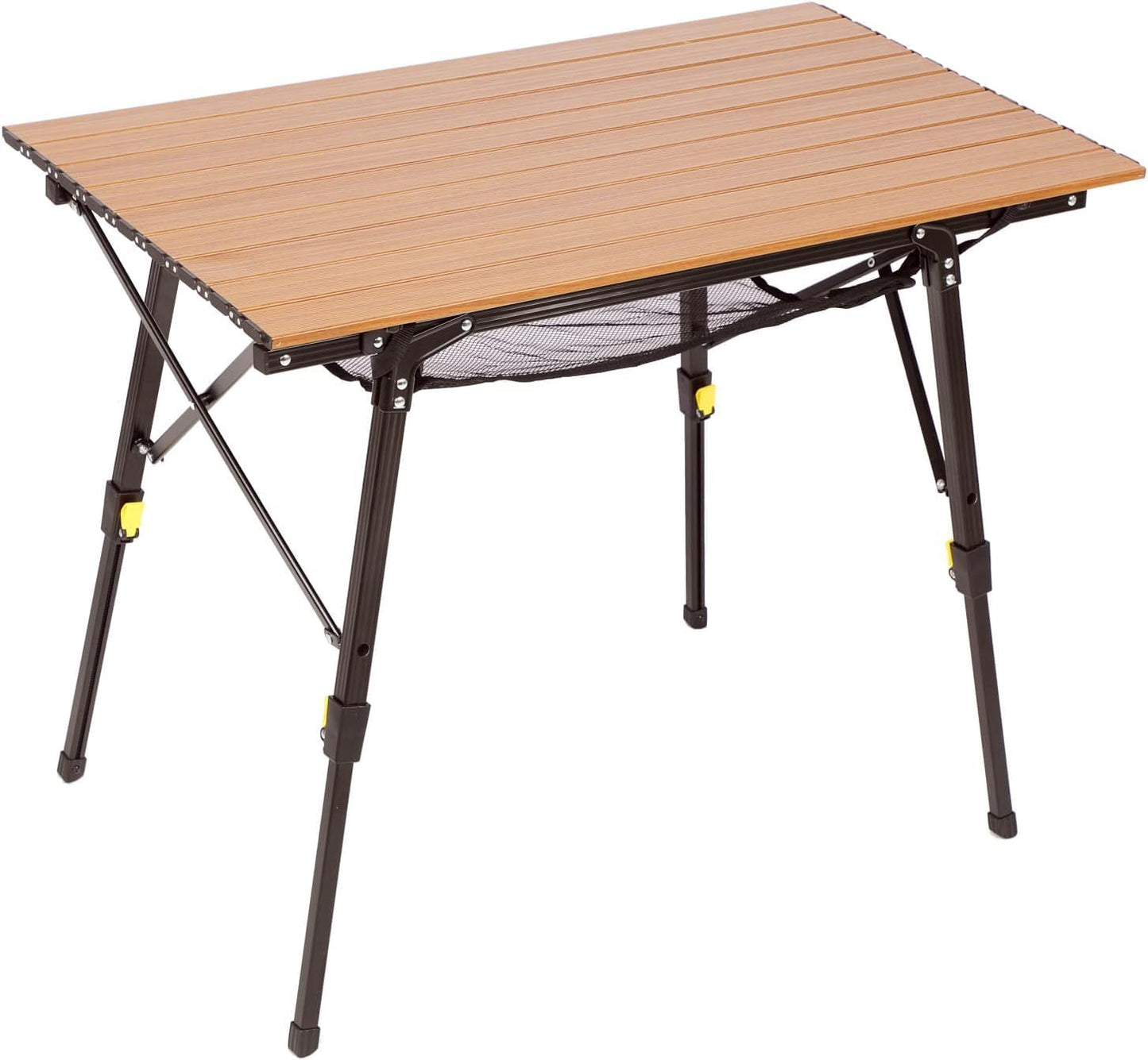 PORTAL Camping Table Portable Foldable with Adjustable Legs, Aluminum Folding Table Roll Up Table with Carrying Bag for Outdoor, Beach, Picnic, Backyards, BBQ and Party, Silver, Big
