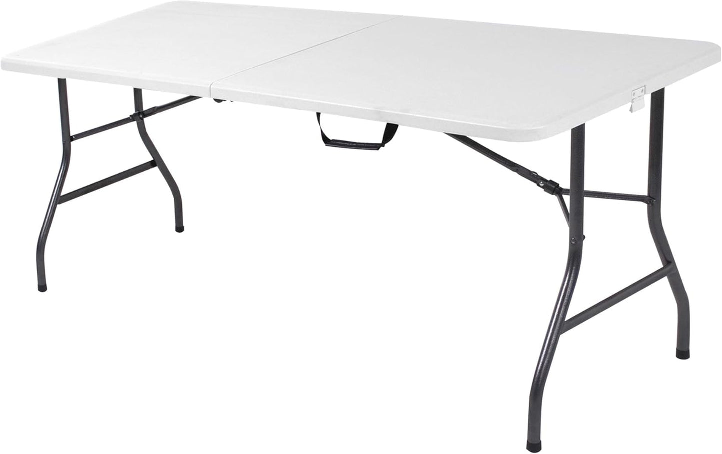 COSCO 4 ft. Centerfold Blow Mold Utility Table, Adjustable Height, White
