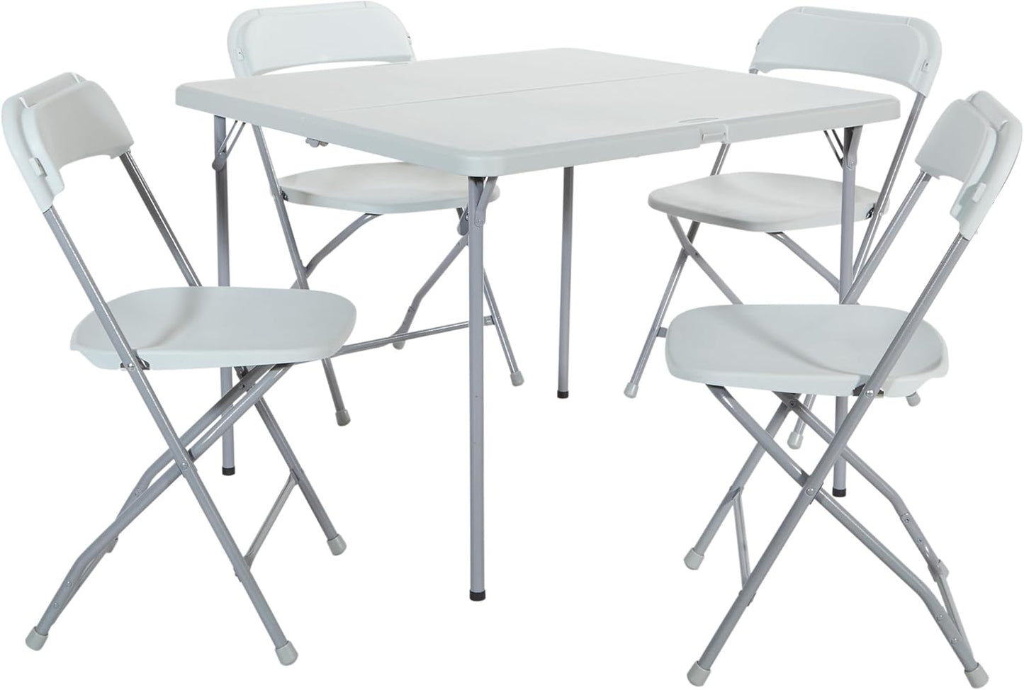 Office Star Resin Furniture for Indoor or Outdoor Use, 3-Piece Set, 2 Folding Benches and 6 Foot Table