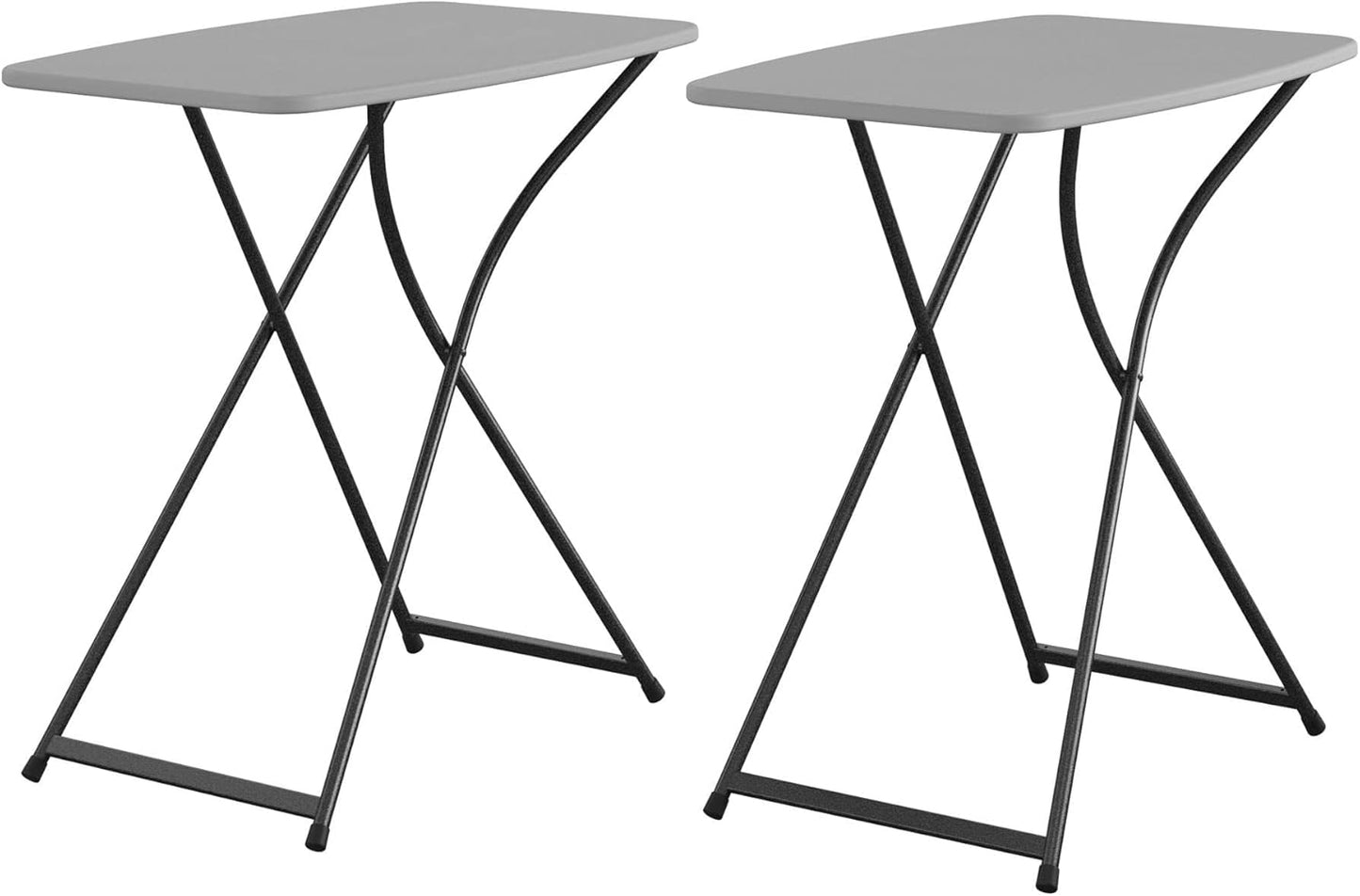 COSCO Multi-Purpose, Adjustable Height Personal Folding Activity Table, 2 Pack, Black