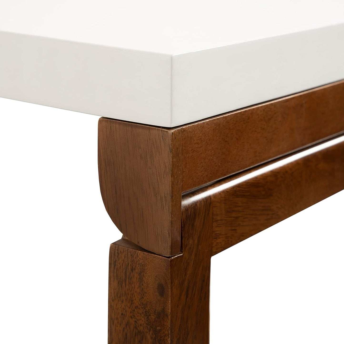 Kate and Laurel Kaya Modern Wall-Mounted Folding Table, 24 x 33 x 31, White and Walnut, Space-Saving Versatile Table with Folding Design for Dining Room or Home Office Decor
