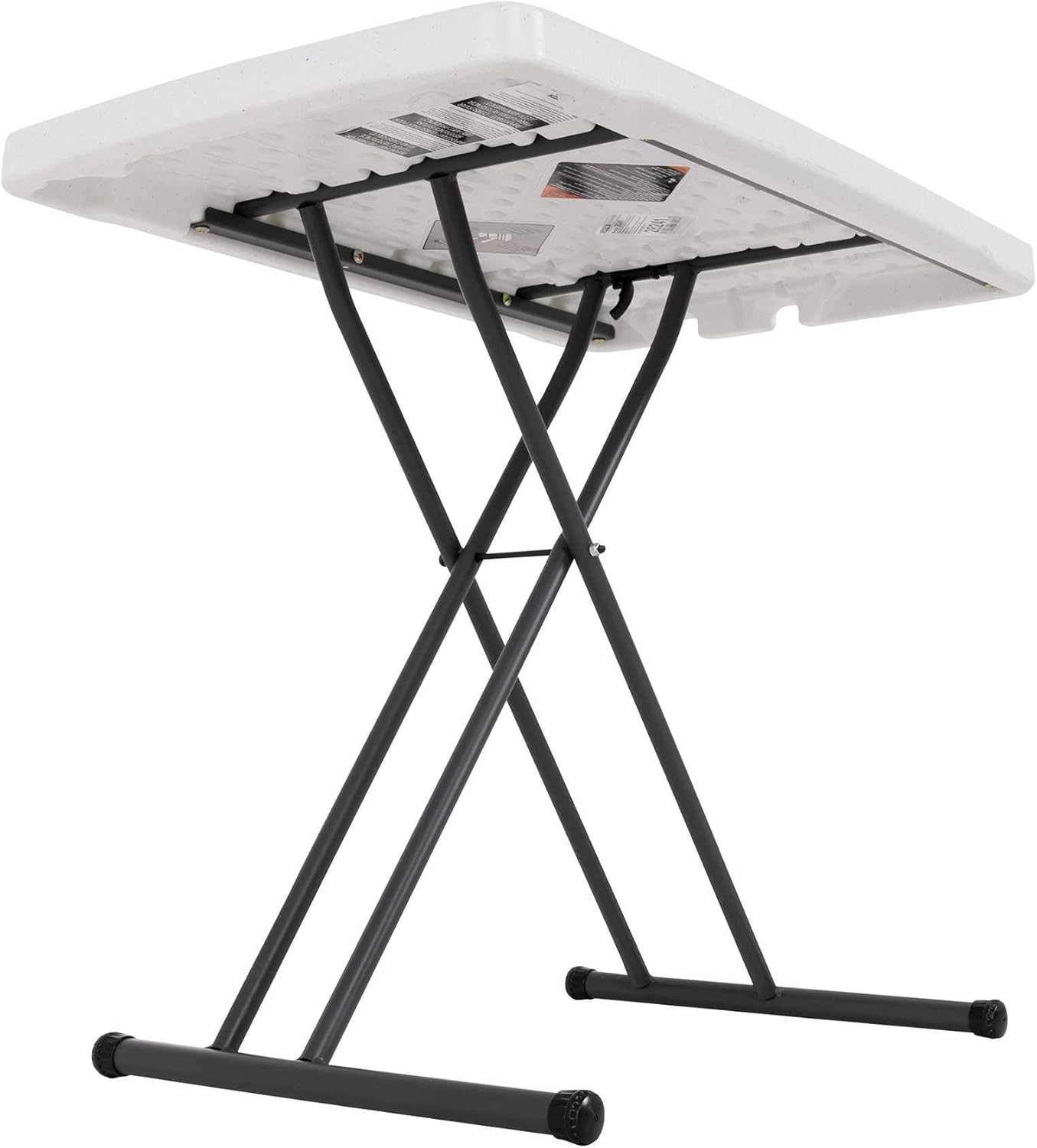 Lifetime 28241 Adjustable Folding Laptop Table TV Tray, 30 Inch, White Granite