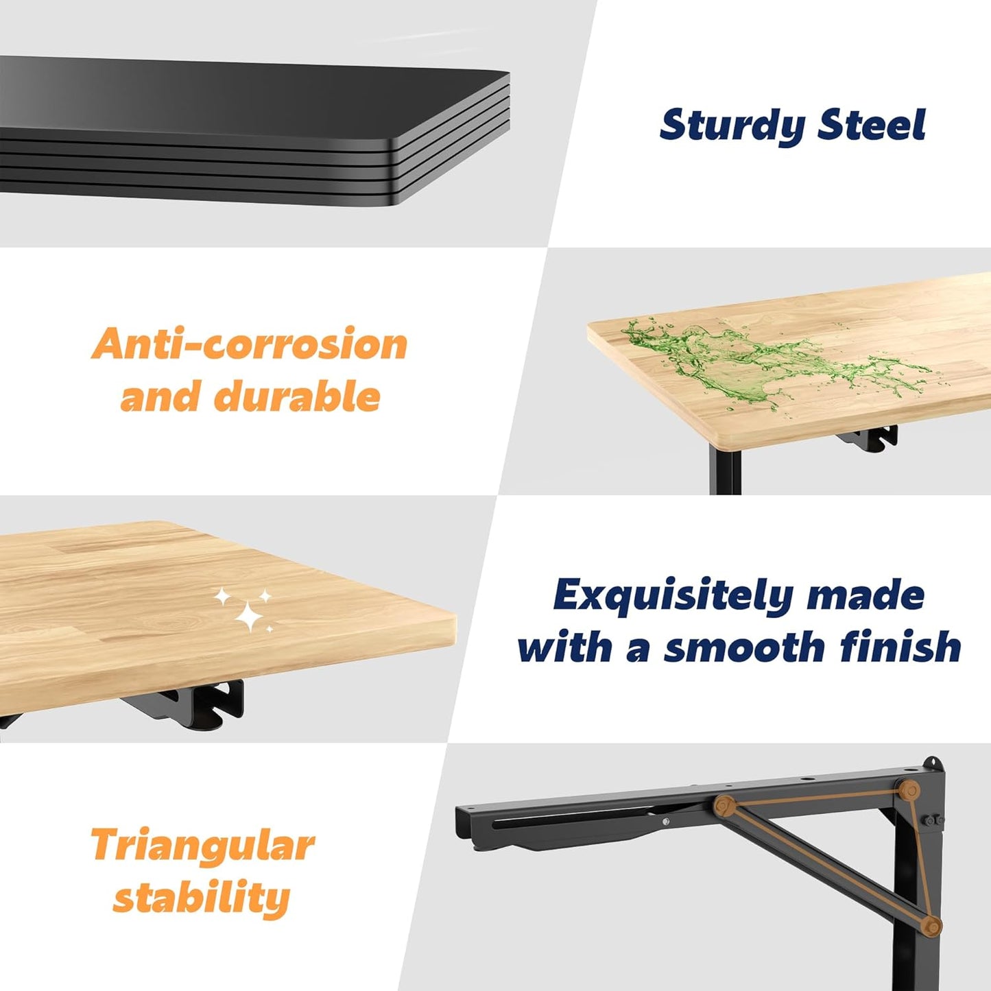 Ultrawall Wall Mounted Folding Workbench, Heavy Duty Foldable Work Table, Collapsible Desk for Workshop, Garage, Office, Home, Holds Up to 550 lb, 47.2"