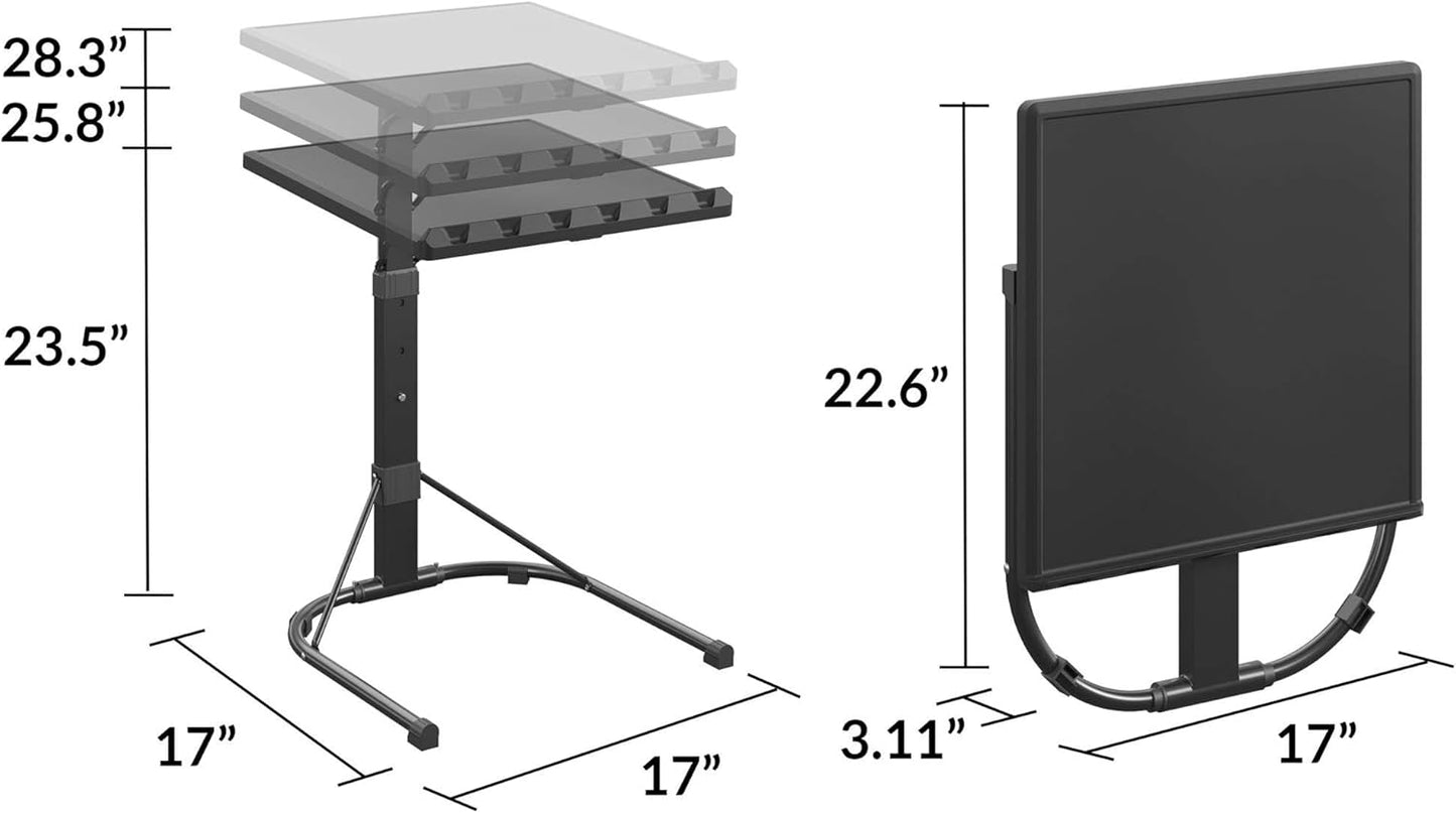 CoscoProducts Multi-Functional Personal Activity Table, Adjustable Height, Portable Workspace, for Snacking & Homework, Compact Fold, Space Saving, Black
