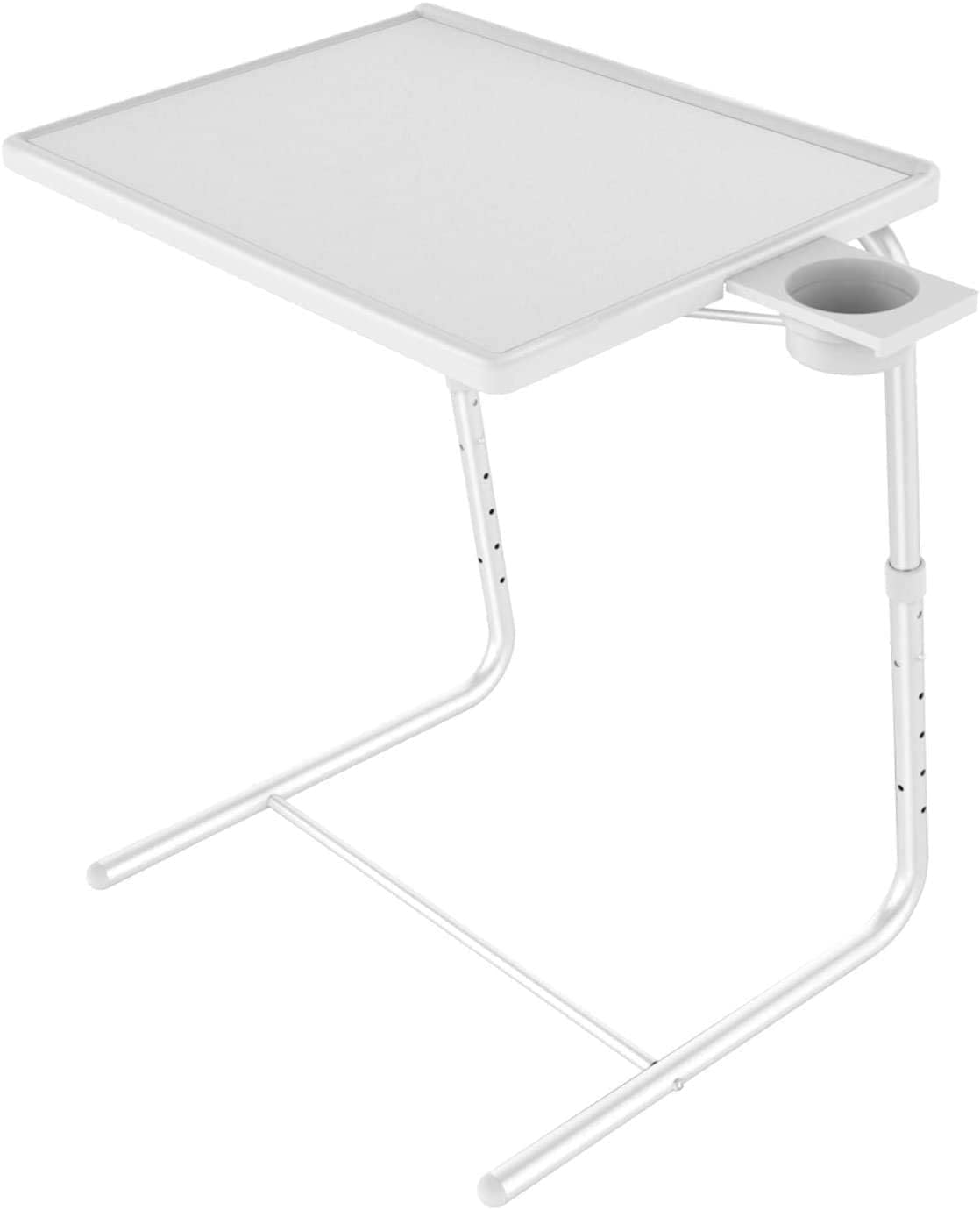 Adjustable TV Tray Table - TV Dinner Tray on Bed & Sofa, Comfortable Folding Table with 6 Height & 3 Tilt Angle Adjustments (Black)