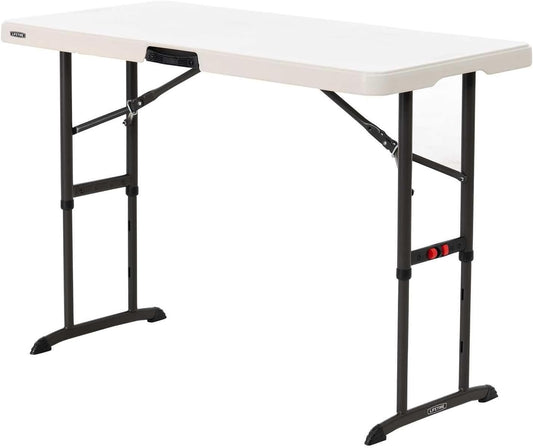 LIFETIME 80387 4-Foot Commercial Adjustable Folding Table, Almond