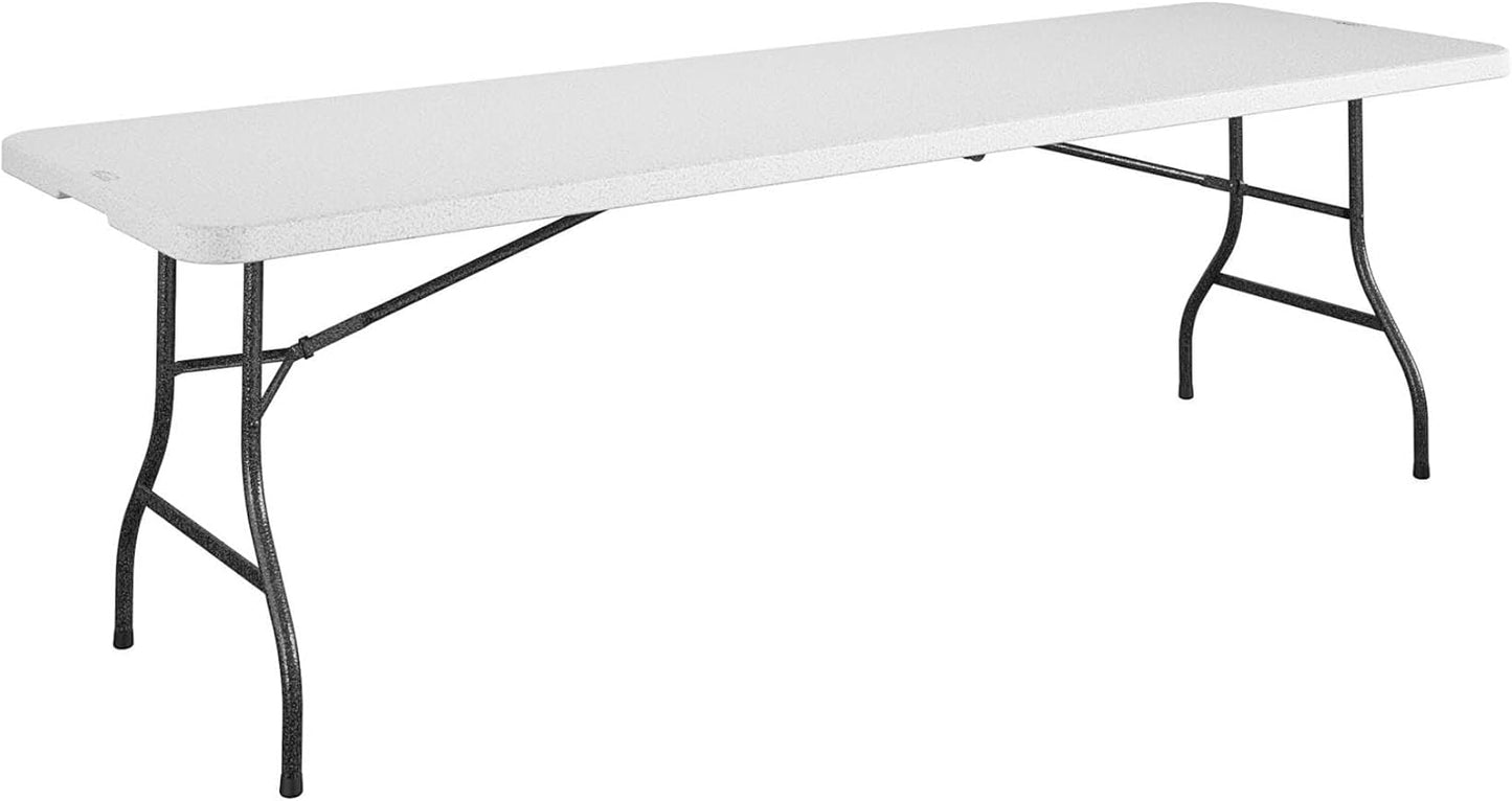 COSCO 4 ft. Centerfold Blow Mold Utility Table, Adjustable Height, White